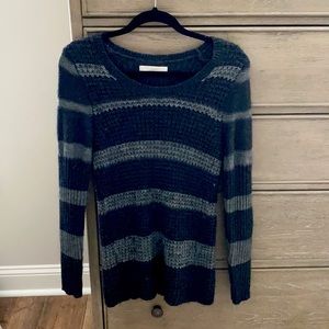 Gray and black striped LOFT sweater size Small